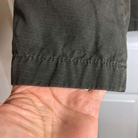 LOFT Cotton Army Green Double Breasted Peplum Lightweight Military Jacket M - Picture 5 of 14